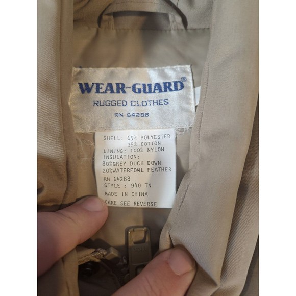 Wear Guard Rugged Vest Mens XL Beige Puffer Duck Down Waterfowl Snaps Outdoors - Picture 3 of 10